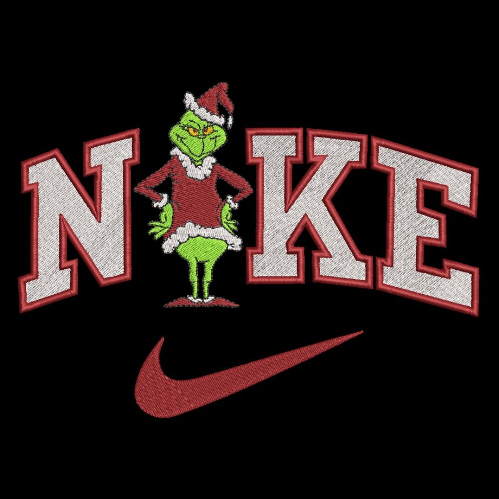 Nike Grinch Sweatshirt Embroidered ADULT Unisex Crewneck Christmas Red Outline